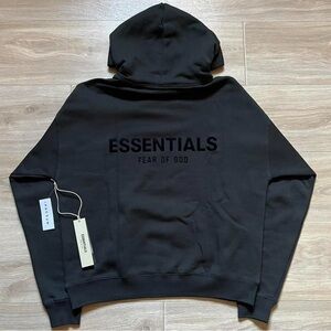 Black Essentials Hoodie Stretch Limo